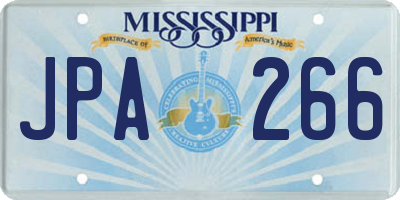 MS license plate JPA266