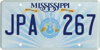 MS license plate JPA267