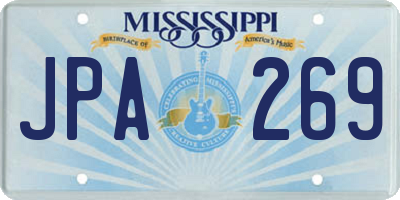 MS license plate JPA269