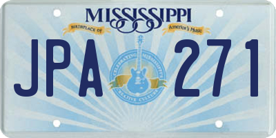 MS license plate JPA271