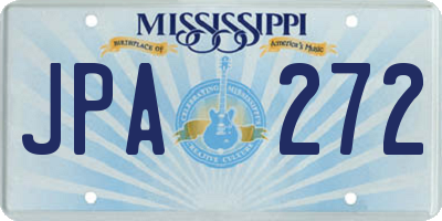 MS license plate JPA272
