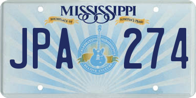 MS license plate JPA274