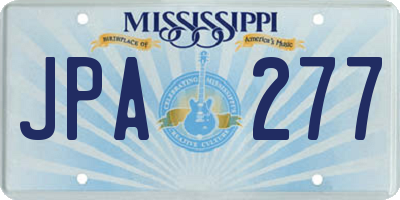 MS license plate JPA277