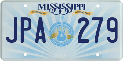 MS license plate JPA279