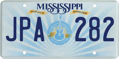 MS license plate JPA282