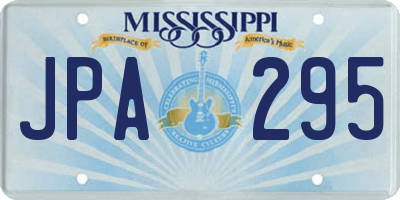 MS license plate JPA295