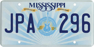 MS license plate JPA296