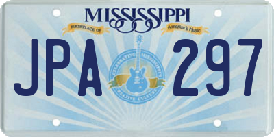 MS license plate JPA297