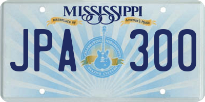 MS license plate JPA300