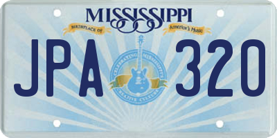 MS license plate JPA320