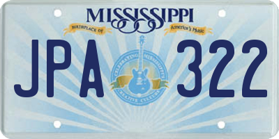 MS license plate JPA322