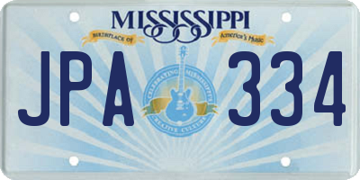 MS license plate JPA334