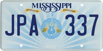 MS license plate JPA337