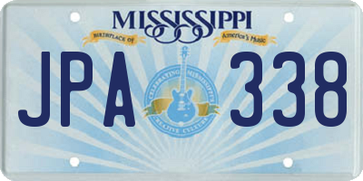 MS license plate JPA338