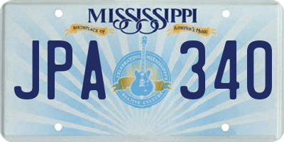 MS license plate JPA340