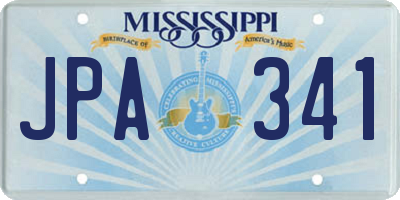MS license plate JPA341