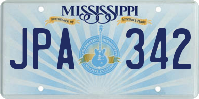 MS license plate JPA342