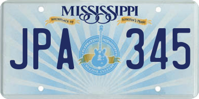 MS license plate JPA345