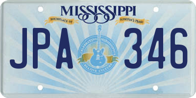MS license plate JPA346