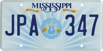 MS license plate JPA347