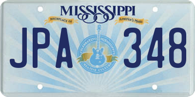 MS license plate JPA348