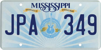 MS license plate JPA349