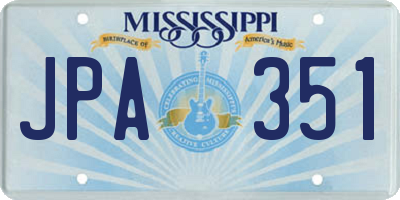 MS license plate JPA351