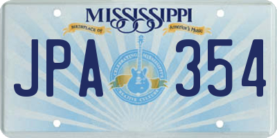MS license plate JPA354