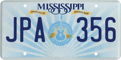 MS license plate JPA356