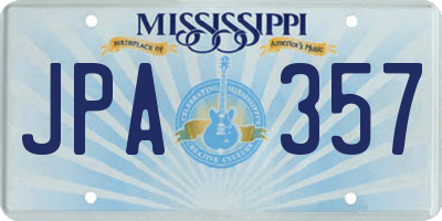 MS license plate JPA357