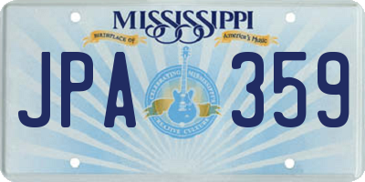 MS license plate JPA359