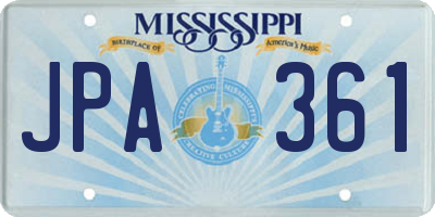 MS license plate JPA361