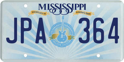 MS license plate JPA364