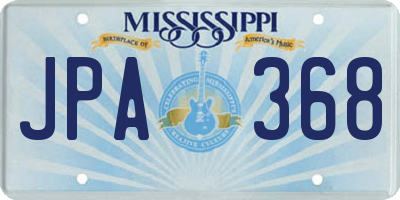 MS license plate JPA368