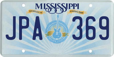 MS license plate JPA369