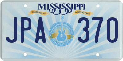 MS license plate JPA370