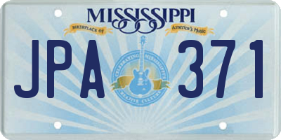 MS license plate JPA371