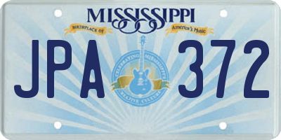 MS license plate JPA372