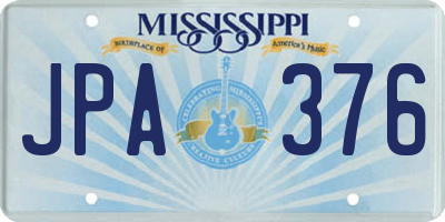 MS license plate JPA376