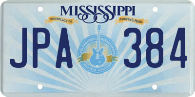 MS license plate JPA384
