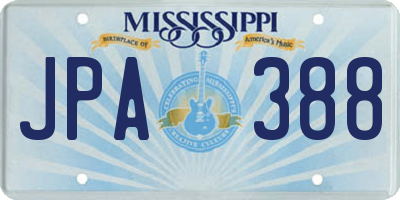 MS license plate JPA388