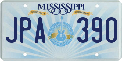 MS license plate JPA390