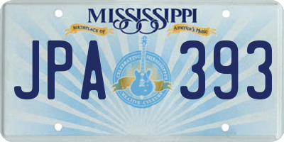 MS license plate JPA393