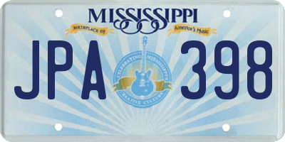MS license plate JPA398