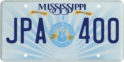 MS license plate JPA400