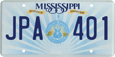 MS license plate JPA401