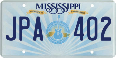 MS license plate JPA402