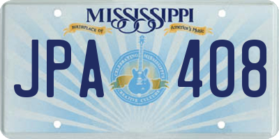 MS license plate JPA408