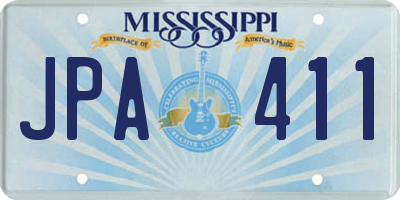MS license plate JPA411