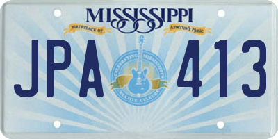 MS license plate JPA413